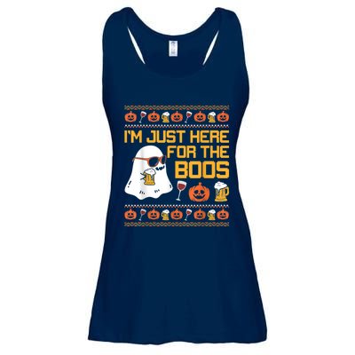 Im Just Here For The Boos Ghost Funny Halloween Ladies Essential Flowy Tank