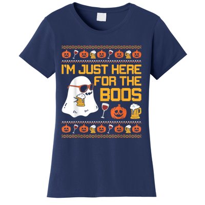 Im Just Here For The Boos Ghost Funny Halloween Women's T-Shirt