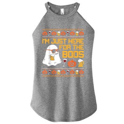 Im Just Here For The Boos Ghost Funny Halloween Women's Perfect Tri Rocker Tank