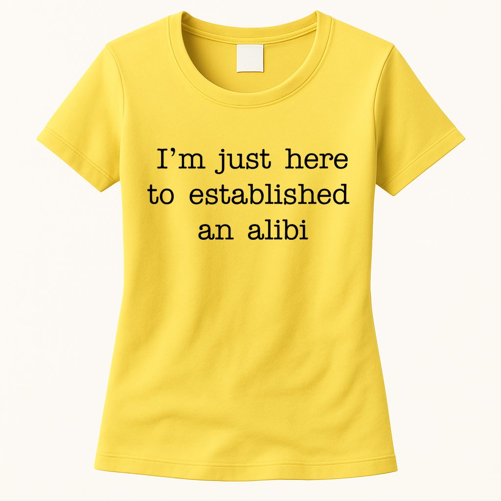 I'm Just Here To Established An Alibi Womens T-Shirt