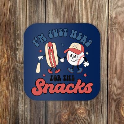 IM Just Here For The Snacks Baseball 4th Of July Hot Dog Coaster