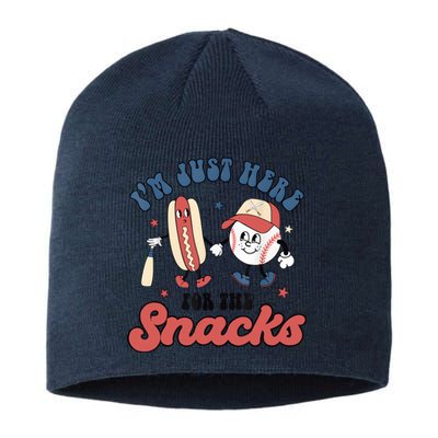 IM Just Here For The Snacks Baseball 4th Of July Hot Dog Sustainable Beanie