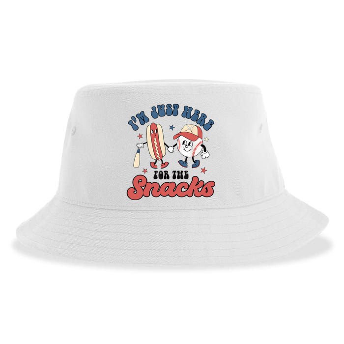 IM Just Here For The Snacks Baseball 4th Of July Hot Dog Sustainable Bucket Hat