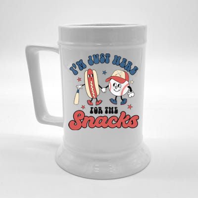 IM Just Here For The Snacks Baseball 4th Of July Hot Dog Beer Stein