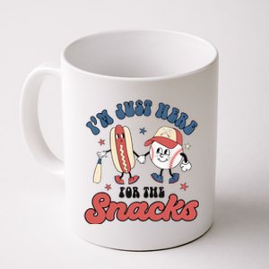 IM Just Here For The Snacks Baseball 4th Of July Hot Dog Coffee Mug