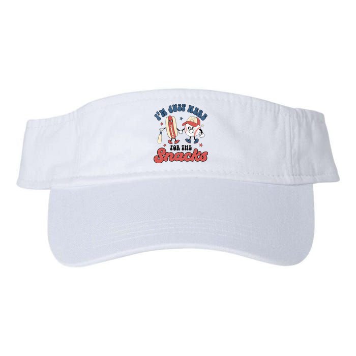 IM Just Here For The Snacks Baseball 4th Of July Hot Dog Valucap Bio-Washed Visor