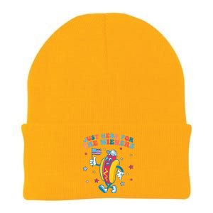 Im Just Here For The Wieners Funny 4th Of July Knit Cap Winter Beanie