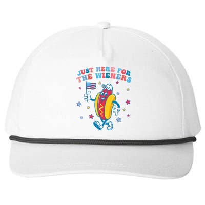 Im Just Here For The Wieners Funny 4th Of July Snapback Five-Panel Rope Hat