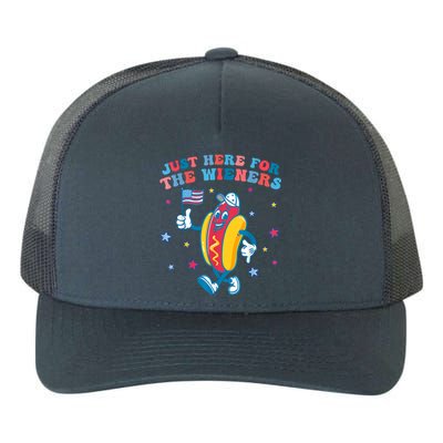 Im Just Here For The Wieners Funny 4th Of July Yupoong Adult 5-Panel Trucker Hat