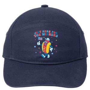 Im Just Here For The Wieners Funny 4th Of July 7-Panel Snapback Hat