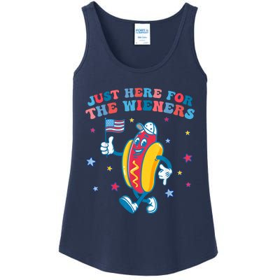 Im Just Here For The Wieners Funny 4th Of July Ladies Essential Tank