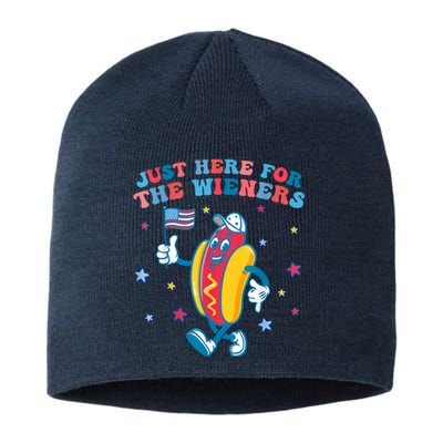 Im Just Here For The Wieners Funny 4th Of July Sustainable Beanie