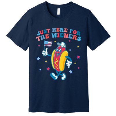 Im Just Here For The Wieners Funny 4th Of July Premium T-Shirt