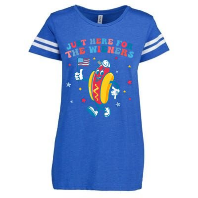 Im Just Here For The Wieners Funny 4th Of July Enza Ladies Jersey Football T-Shirt