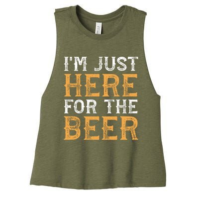 I'm Just Here For The Beer Funny Ing Gift Women's Racerback Cropped Tank