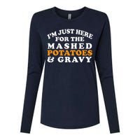 I'm Just Here For The Mashed Potatoes And Gravy Womens Cotton Relaxed Long Sleeve T-Shirt