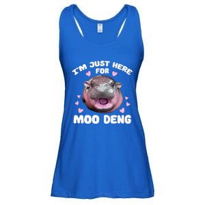 Im Just Here For Moo Deng Ladies Essential Flowy Tank