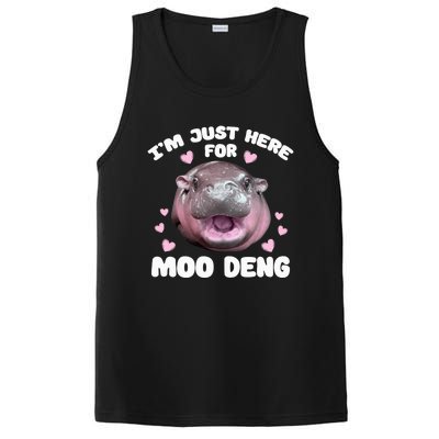 Im Just Here For Moo Deng Cute Baby Funny Hippo Bouncy PosiCharge Competitor Tank