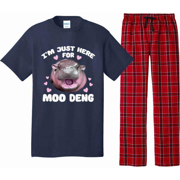 Im Just Here For Moo Deng Cute Baby Funny Hippo Bouncy Pajama Set