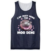 Im Just Here For Moo Deng Cute Baby Funny Hippo Bouncy Mesh Reversible Basketball Jersey Tank