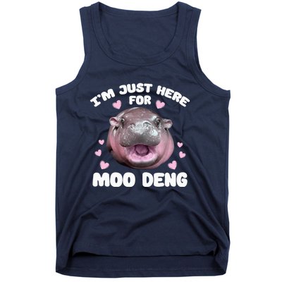 Im Just Here For Moo Deng Cute Baby Funny Hippo Bouncy Tank Top