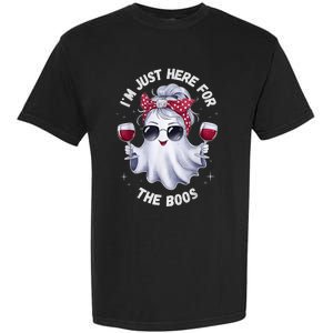 IM Just Here For The Boos Halloween Women Ghost Cute Garment-Dyed Heavyweight T-Shirt