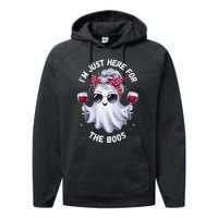 IM Just Here For The Boos Halloween Women Ghost Cute Performance Fleece Hoodie