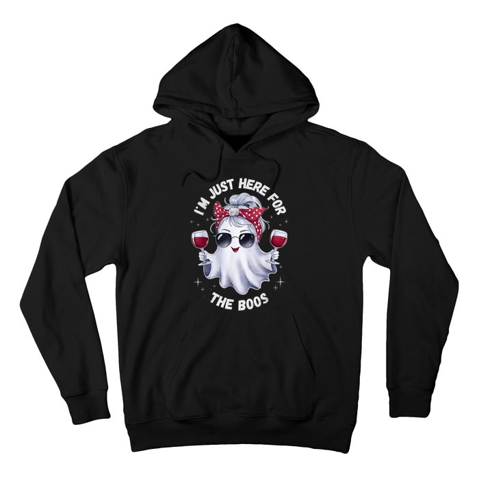 IM Just Here For The Boos Halloween Women Ghost Cute Hoodie