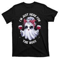 IM Just Here For The Boos Halloween Women Ghost Cute T-Shirt