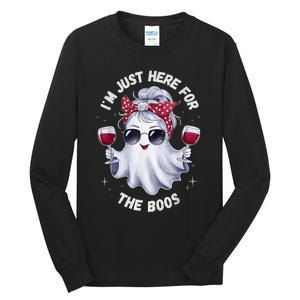 IM Just Here For The Boos Halloween Women Ghost Cute Tall Long Sleeve T-Shirt