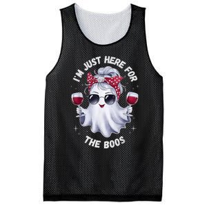 IM Just Here For The Boos Halloween Women Ghost Cute Mesh Reversible Basketball Jersey Tank