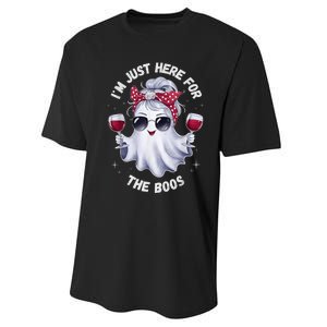 IM Just Here For The Boos Halloween Women Ghost Cute Performance Sprint T-Shirt