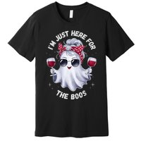 IM Just Here For The Boos Halloween Women Ghost Cute Premium T-Shirt