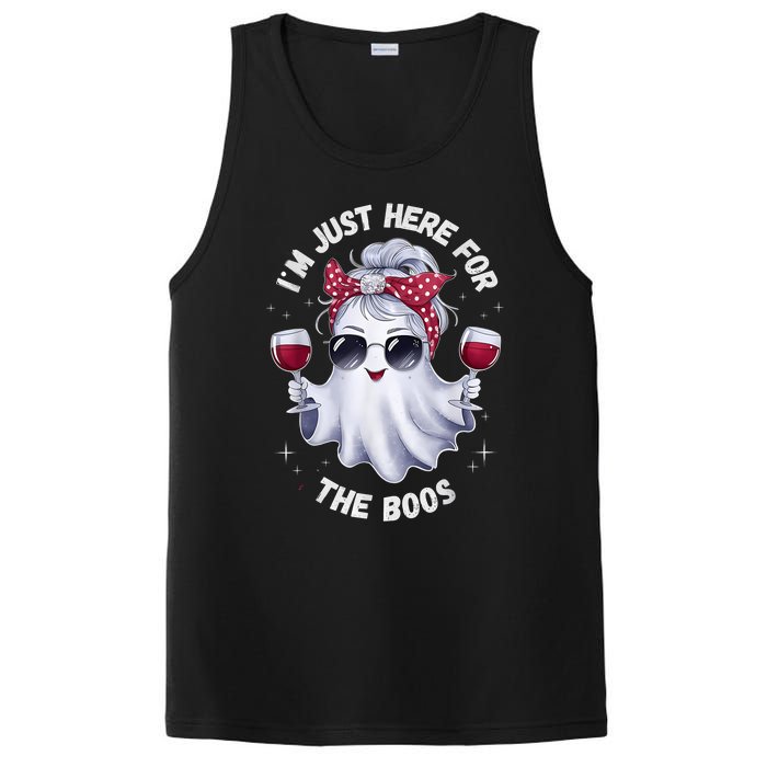 IM Just Here For The Boos Halloween Women Ghost Cute PosiCharge Competitor Tank