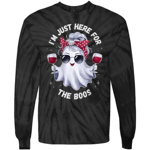 IM Just Here For The Boos Halloween Women Ghost Cute Tie-Dye Long Sleeve Shirt