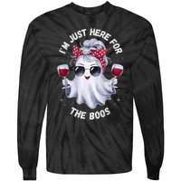 IM Just Here For The Boos Halloween Women Ghost Cute Tie-Dye Long Sleeve Shirt