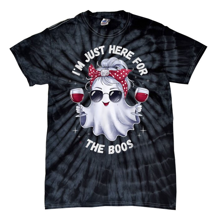 IM Just Here For The Boos Halloween Women Ghost Cute Tie-Dye T-Shirt