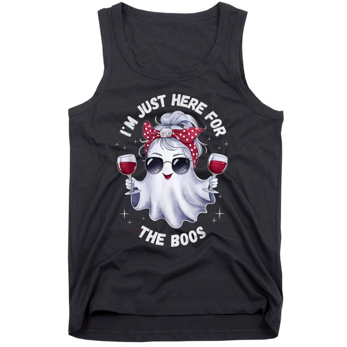 IM Just Here For The Boos Halloween Women Ghost Cute Tank Top