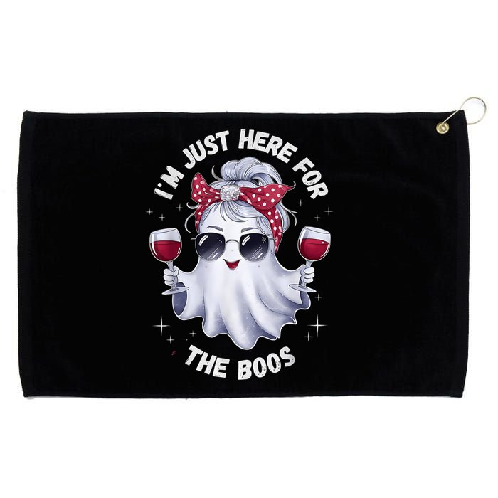 IM Just Here For The Boos Halloween Women Ghost Cute Grommeted Golf Towel