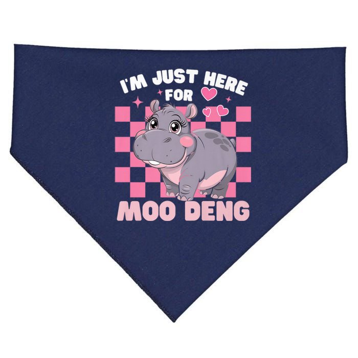 IM Just Here For Moo Deng Cute Baby Hippo Funny Bouncy Souvenir USA-Made Doggie Bandana