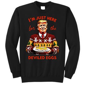 IM Just Here For The Deviled Eggs Funny Trump Christmas Sweatshirt