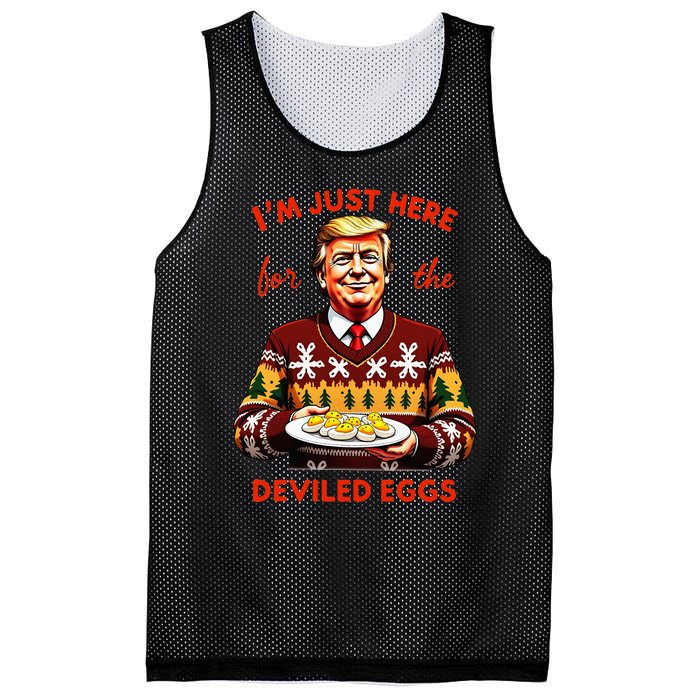 IM Just Here For The Deviled Eggs Funny Trump Christmas Mesh Reversible Basketball Jersey Tank