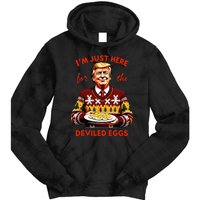 IM Just Here For The Deviled Eggs Funny Trump Christmas Tie Dye Hoodie