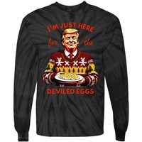 IM Just Here For The Deviled Eggs Funny Trump Christmas Tie-Dye Long Sleeve Shirt