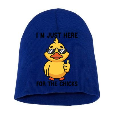 I'm Just Here For The Chicks Easter Gift Short Acrylic Beanie