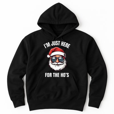 I’M Just Here For The Ho’S Funny Adult Christmas Santa Claus Hoodie