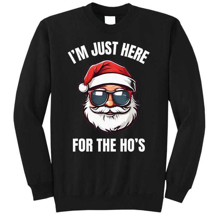 I’M Just Here For The Ho’S Funny Adult Christmas Santa Claus Sweatshirt