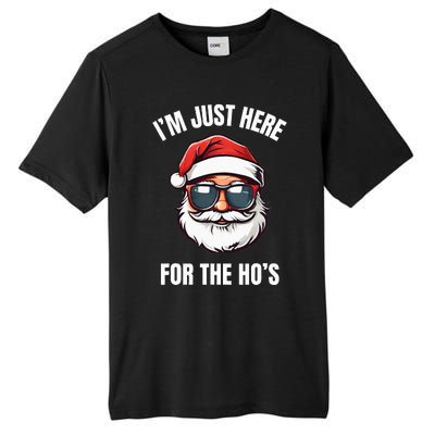 I’M Just Here For The Ho’S Funny Adult Christmas Santa Claus Tall Fusion ChromaSoft Performance T-Shirt