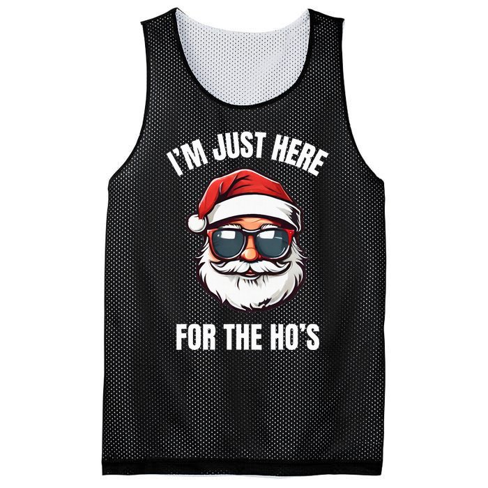 I’M Just Here For The Ho’S Funny Adult Christmas Santa Claus Mesh Reversible Basketball Jersey Tank