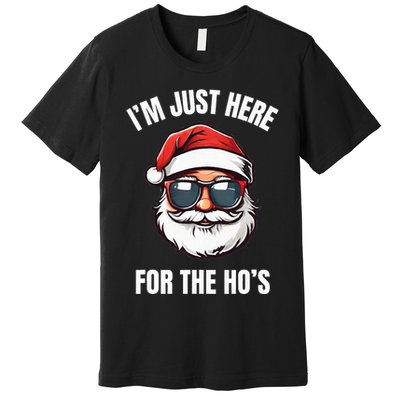 I’M Just Here For The Ho’S Funny Adult Christmas Santa Claus Premium T-Shirt